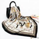 Spring and Autumn new 90cm large square scarf silk scarf simulation silk printing turban chain scarf