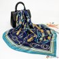 Spring and Autumn new 90cm large square scarf silk scarf simulation silk printing turban chain scarf