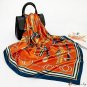 Spring and Autumn new 90cm large square scarf silk scarf simulation silk printing turban chain scarf