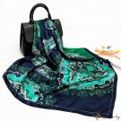 Printed turban 90cm silk scarf female spring and autumn new simulation silk square scarf shawl