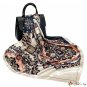 Printed turban 90cm silk scarf female spring and autumn new simulation silk square scarf shawl