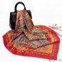 New 90cm large square scarf women simulation silk scarf printing turban scarf shawl