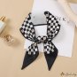 Plaid small silk scarf female new hair ribbon spring long decorative small neck scarf float