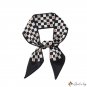 Plaid small silk scarf female new hair ribbon spring long decorative small neck scarf float