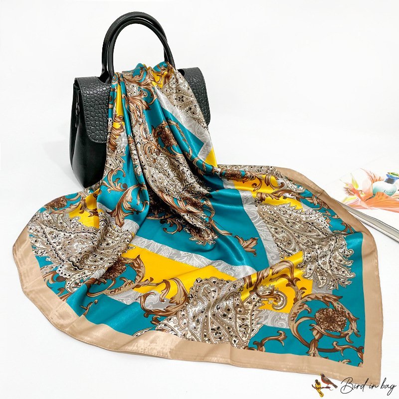New silk scarf simulation silk printing silk scarf 90cm square scarf scarf headscarf shawl