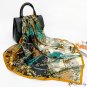 Silk scarf women square scarf 90cm simulation silk scarf spring and summer new headscarf printing sh