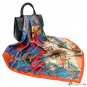 Silk scarf women square scarf 90cm simulation silk scarf spring and summer new headscarf printing sh