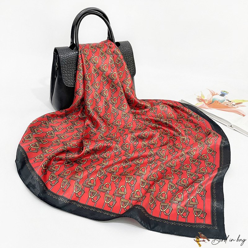 Silk scarf women square scarf 90cm simulation silk scarf spring and summer new headscarf printing sh