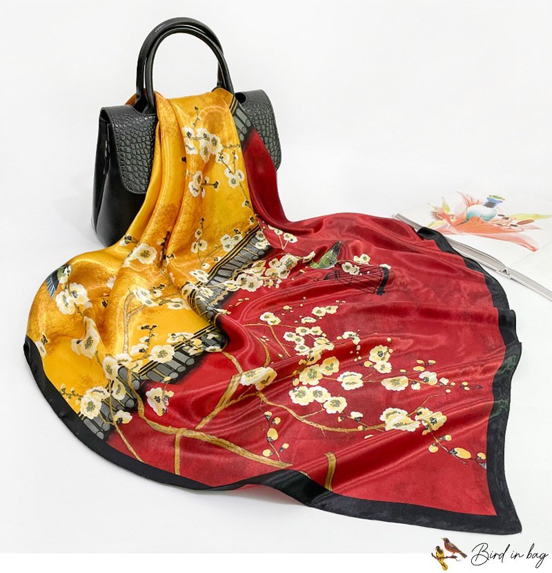 Small square scarf 90cm simulation silk scarf female spring new printing square scarf shawl