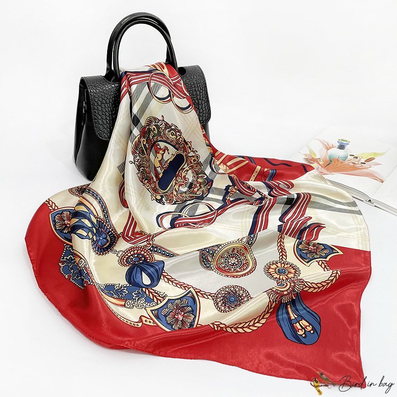90cm square scarf spring and summer new simulation silk printing silk scarf headscarf scarf silk sha