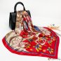 Printed silk scarf female new simulation silk square scarf scarf silk shawl 90cm headscarf