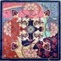 Printed silk scarf female new simulation silk square scarf scarf silk shawl 90cm headscarf