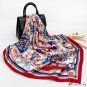 90cm large square scarf silk scarf female spring and summer new simulation silk printing turban scar