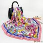 90cm large square scarf silk scarf female spring and summer new simulation silk printing turban scar