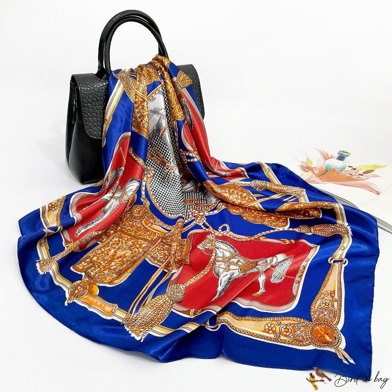 90cm silk scarf female new simulation silk printing square scarf scarf silk shawl headscarf