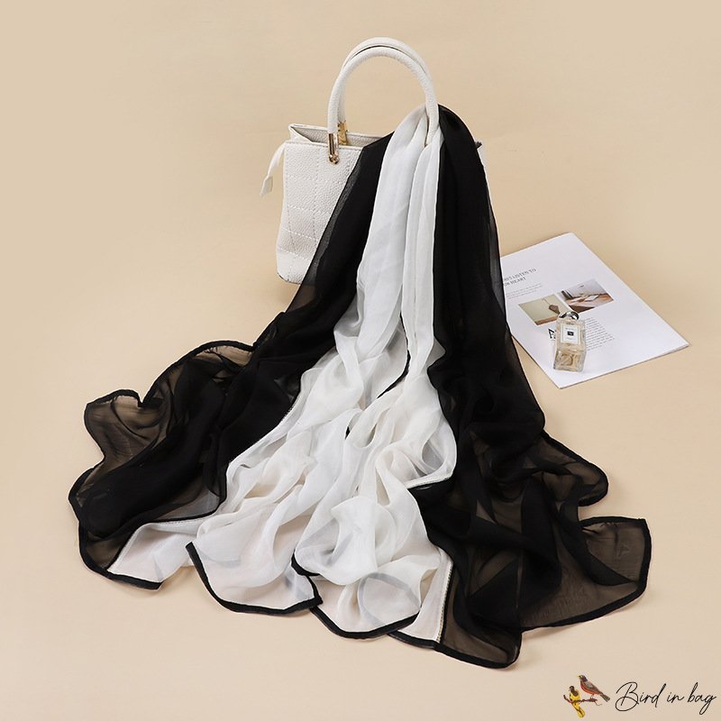 Spring and summer new gauze beach towel shawl long silk scarf female long section scarf