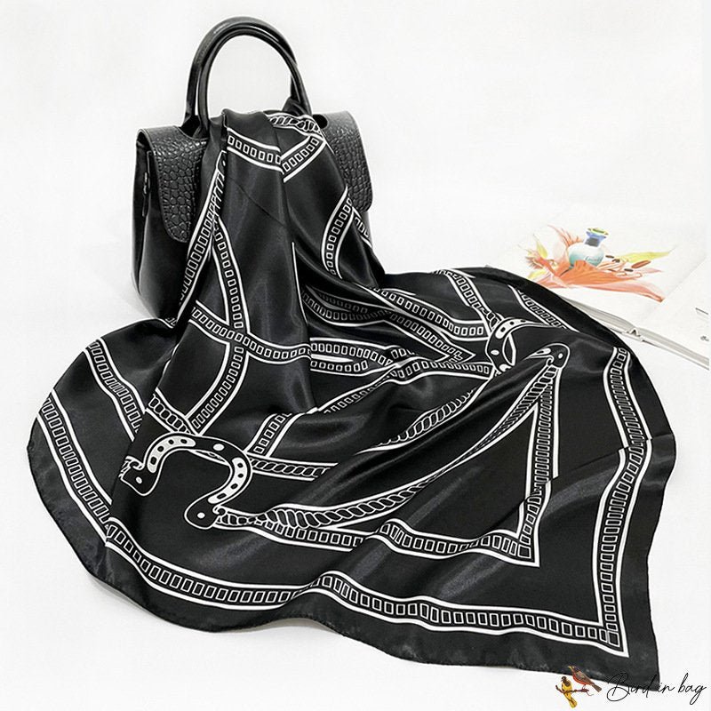 New 90cm large square scarf ladies simulation silk scarf printing turban scarf shawl