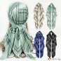 New 90cm large square scarf ladies simulation silk scarf printing turban scarf shawl