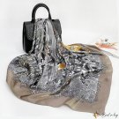 90cm large square scarf women's silk scarf new simulation silk printing turban scarf shawl