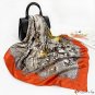 90cm large square scarf women's silk scarf new simulation silk printing turban scarf shawl