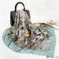 90cm large square scarf women's silk scarf new simulation silk printing turban scarf shawl