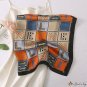 Fashion color blocking 70 * 70cm letter plaid print silk scarf small square scarf tied hair bow tie 