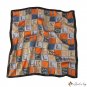 Fashion color blocking 70 * 70cm letter plaid print silk scarf small square scarf tied hair bow tie 