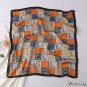 Fashion color blocking 70 * 70cm letter plaid print silk scarf small square scarf tied hair bow tie 