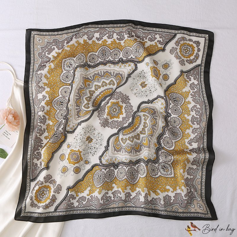 Silk scarf small square scarf spring new French hair tie scarf thin section decorative small silk sc