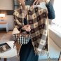 Double-sided plaid scarf female winter Christmas faux cashmere fringe shawl female warm