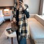 Double-sided plaid scarf female winter Christmas faux cashmere fringe shawl female warm