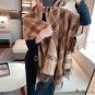 Double-sided plaid scarf female winter Christmas faux cashmere fringe shawl female warm