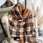 Double-sided plaid scarf female winter Christmas faux cashmere fringe shawl female warm