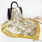 Spring and Autumn new 90cm silk scarf women's print plain square scarf shawl headscarf