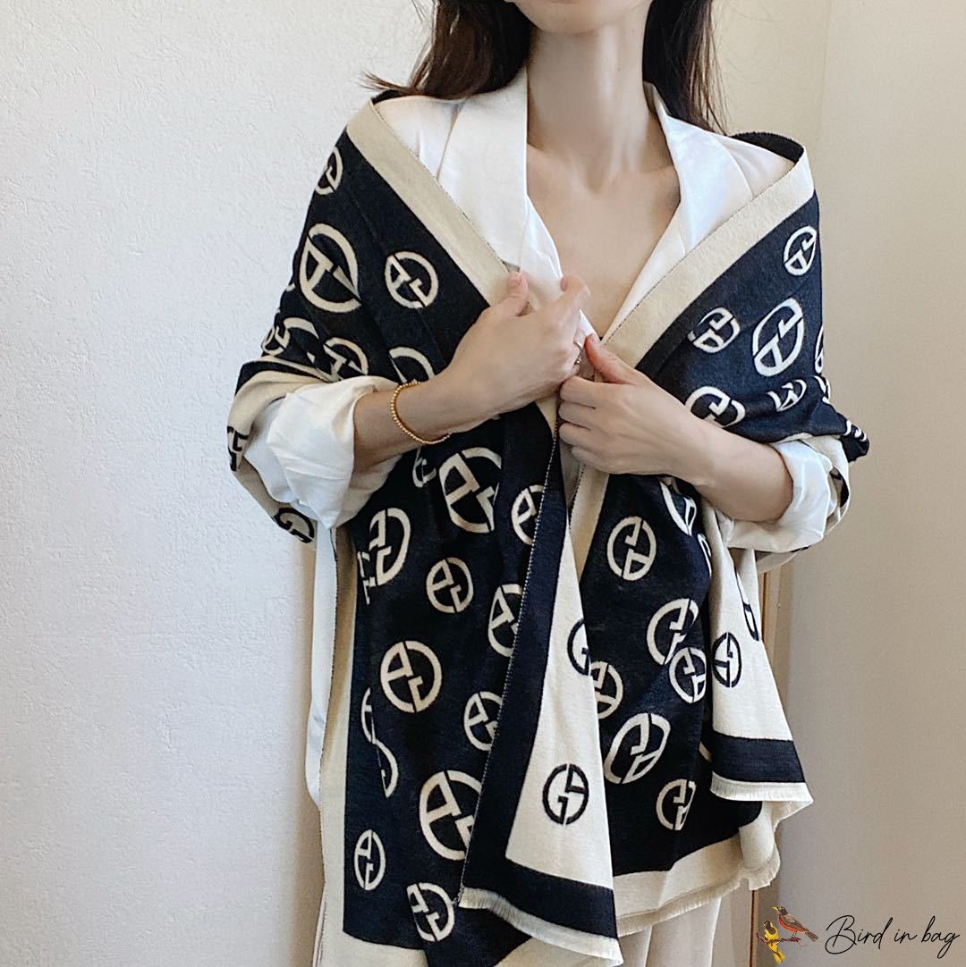 Winter new imitation cashmere scarf women's winter double-sided knitted long scarf thickened student