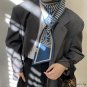Checkerboard checkerboard cross small scarf women's thousand bird check ear scarf autumn and winter 
