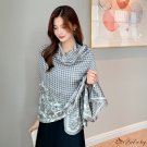 Printed long scarf new bird check long section silk scarf beach scarf shawl scarf female
