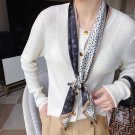 New double-layered small scarf silk scarf women's small neck scarf fashion float thin narrow long st