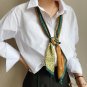 New double-layered small scarf silk scarf women's small neck scarf fashion float thin narrow long st