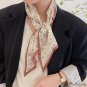 New double-layered small scarf silk scarf women's small neck scarf fashion float thin narrow long st