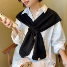 Knitted shawl women's autumn and winter false collar small shawl protection cervical collar hitching