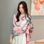 Chinese wind printing long scarf new crane long section silk scarf beach scarf shawl scarf female