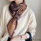 Autumn and winter new knitted scarf women's bird check two-color letter small scarf