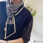 Autumn and winter new knitted scarf women's bird check two-color letter small scarf