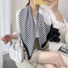 A thousand bird check silk scarf season new twill silk large square scarf ladies when printed headsc