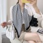 A thousand bird check silk scarf season new twill silk large square scarf ladies when printed headsc