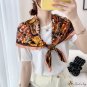 Spring and summer new simulation silk twill silk scarf women polka dot print retro square scarf head