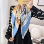 New silk scarf ladies sweet chain tassel printing large square scarf twill silk scarf