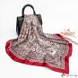 Printed silk scarf summer turban simulation silk 90cm square scarf scarf shawl