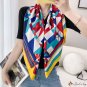 The new twill silk large square scarf scarf color printing simulation silk scarf female neck scarf h